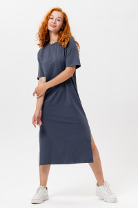 Платье женское №14406 кулирка с лайкрой (последний размер) графит 50,52