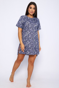 Туника женская №013 кулирка (последний размер) синий 60