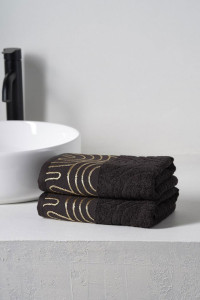 Набор махровых полотенец "Golden Lines" черный 2 шт.