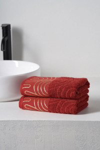 Набор махровых полотенец "Golden Lines" красный 2 шт.
