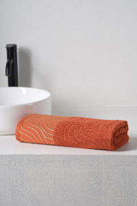 Полотенце махровое "Golden Lines" терракотовый