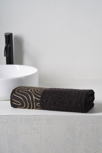 Полотенце махровое "Golden Lines" черный