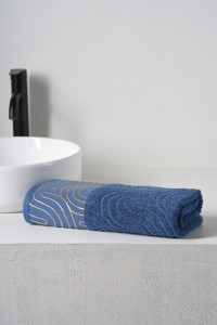 Полотенце махровое "Golden Lines" синий