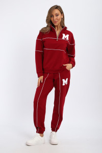 Костюм двойка женский №74720 футер 2-х нитка (р-ры: 42-56) бордовый