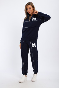 Костюм двойка женский №74720 футер 2-х нитка (р-ры: 42-56) синий