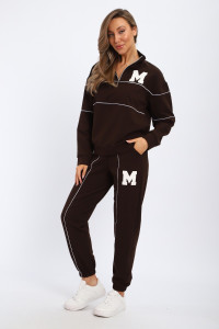 Костюм двойка женский №74720 футер 2-х нитка (р-ры: 42-56) шоколадный