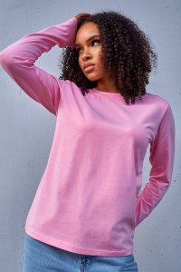 Лонгслив женский №057523 "База" кулирка пенье компакт (р-ры: 46-64) розовый