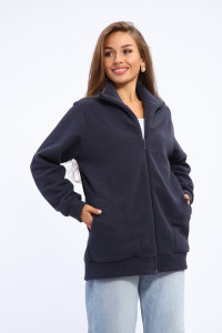 Толстовка женская №002 флис (р-ры: 48-66) графит