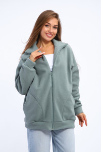 Толстовка женская №002 флис (р-ры: 48-66) полынь