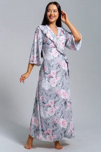 Халат-пеньюар женский "Нефертити" масло (р-ры: 46-60) гортензия