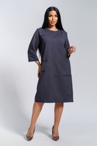 Платье женское "Нелли" футер (р-ры: 52-60) графит