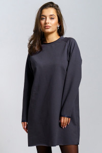 Платье женское "Кэт" футер 2-х нитка (р-ры: 44-54) графит