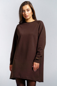 Платье женское "Кэт" футер 2-х нитка (р-ры: 44-54) шоколад