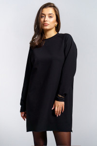 Платье женское "Кэт" футер 2-х нитка (р-ры: 44-54) черный