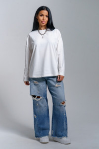 Лонгслив женский "Лика" кулирка (р-ры: 44-54) экрю