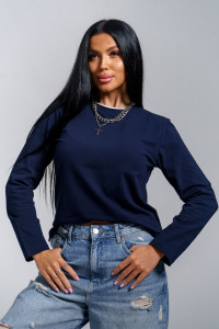 Лонгслив женский "Рига" кулирка (р-ры: 44-54) синий