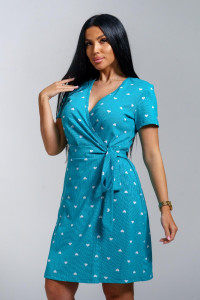 Халат женский "Рози" кулирка (р-ры: 44-54) изумруд