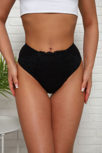 Трусы женские №64918 хлопок стрейч (р-ры: 46-50) черный