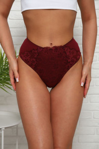 Трусы женские №64918 хлопок стрейч (р-ры: 46-50) бордо