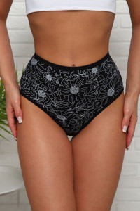 Трусы женские №64912 хлопок стрейч (р-ры: 50-54) черный