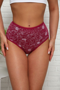 Трусы женские №64912 хлопок стрейч (р-ры: 50-54) бордо