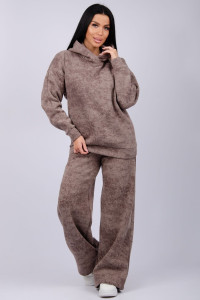 Костюм двойка женский "Винтаж" футер 3-х нитка с начесом (р-ры: 42-52) коричневый