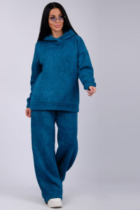 Костюм двойка женский "Винтаж" футер 3-х нитка с начесом (р-ры: 42-52) индиго