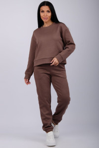 Костюм двойка женский "Богема 3" жаккард (р-ры: 44-54) коричневый