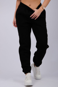 Джоггеры женские "Мистерия 18" футер 3-х нитка с начесом (р-ры: 44-54) ночь