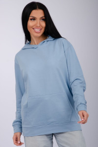 Худи женское СЖ-27 футер 2-х нитка (р-ры: 48-56) голубой