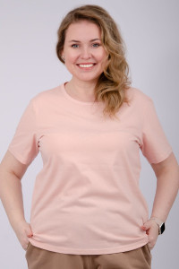 Футболка женская "Карусель 4" кулирка (р-ры: 50-60) пудра