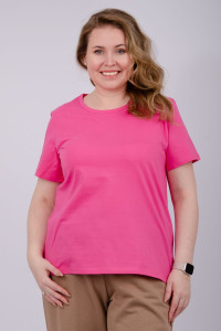 Футболка женская "Карусель 3" кулирка (р-ры: 50-60) розовый