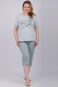 Пижама женская "Джелли" (бриджи) кулирка (р-ры: 50-60)