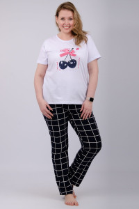 Пижама женская "Черрити 2" кулирка (р-ры: 50-60)