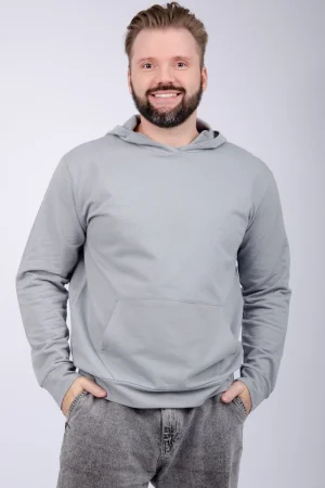 Худи мужское СМ-10 футер 2-х нитка (р-ры: 48-56) светло-серый