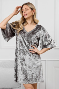 Туника женская "Мерцание-1" велюр стрейч (р-ры: 44-54) серый