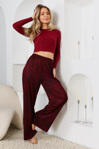 Брюки женские "Ная" бамбук (р-ры: 44-58) бордовый