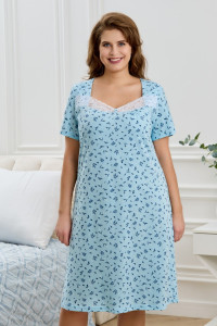 Сорочка женская "Мадера-1" кулирка (р-ры: 50-64) голубой