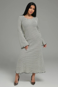 Платье женское "Амелия" кулирка вязка (р-ры: 44-54) бело-черный