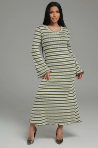 Платье женское "Амелия" кулирка вязка (р-ры: 44-54) бело-зеленый