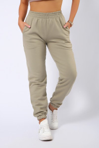 Брюки женские КБФ-1071 футер 3-х нитка (последний размер) оливковый 48