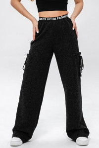 Брюки женские №67128 пике (последний размер) черный 44,50