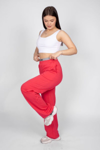 Брюки женские №11998 футер 2-х нитка (последний размер) бубль-гум 44