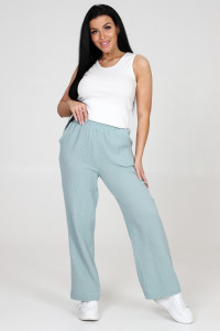 Брюки женские №24785 муслин (последний размер) зеленый 50,54,56