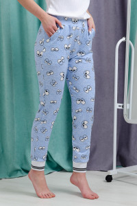 Брюки женские №8433 футер с лайкрой 2-х нитка (последний размер) глаза на голубом 46,50