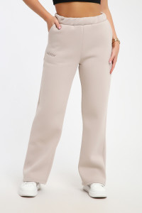 Брюки женские №82074 футер 3-х нитка с начесом (последний размер) светло-бежевый 48,52,56