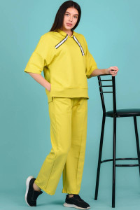 Костюм двойка женский №8150 футер с лайкрой 2-х нитка (последний размер) горчичный 50,52,54