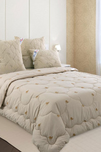 Одеяло стеганое одноиголка "Верблюжья шерсть" всесезонное в тике (последний размер) 220х200