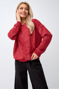 Свитшот женский "Варенка" хлопок с полиэстером (последний размер) красный XL