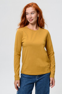 Лонгслив женский №14436/1 кулирка с лайкрой (последний размер) горчичный 48,56